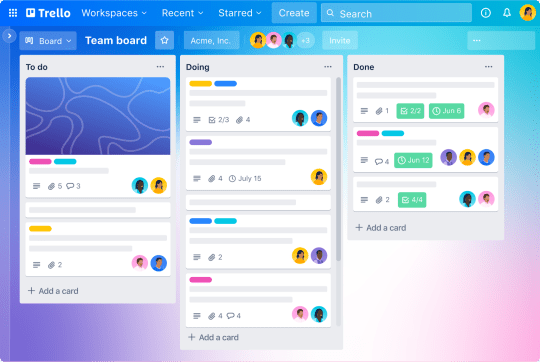 Trello project management