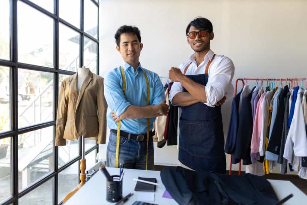 Young man, tailor shop fashion designer