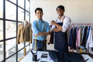 Young man, tailor shop fashion designer