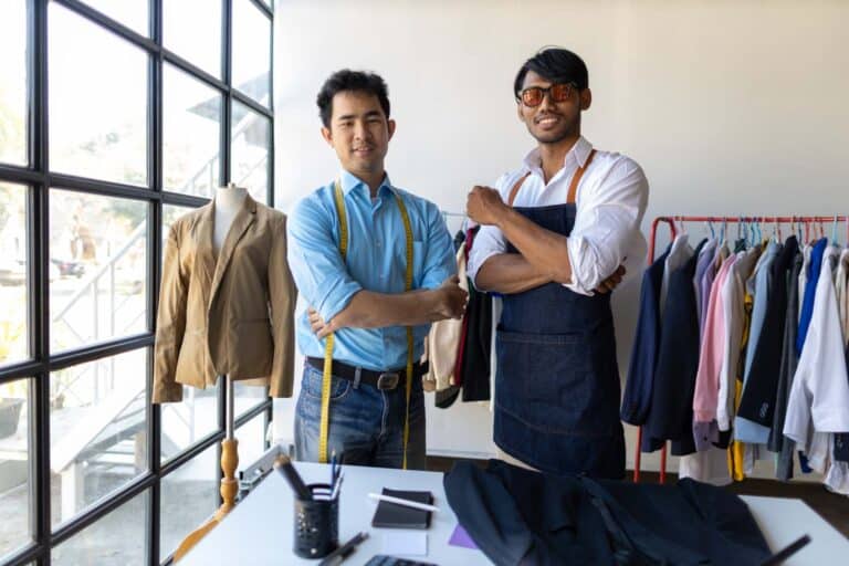 Young man, tailor shop fashion designer